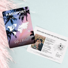Passport Wedding Destination Gold Foil Flugzeug He