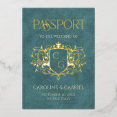 Passport Wedding Foil Invitation Folieneinladung (Vorderseite)