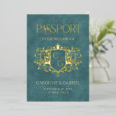 Passport Wedding Foil Invitation Folieneinladung (Stehend vorne)