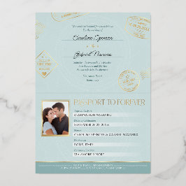 Passport Wedding Foil Invitation Folieneinladung