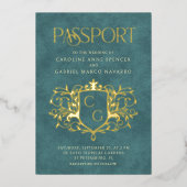 Passport Wedding Folieneinladung (Vorderseite)