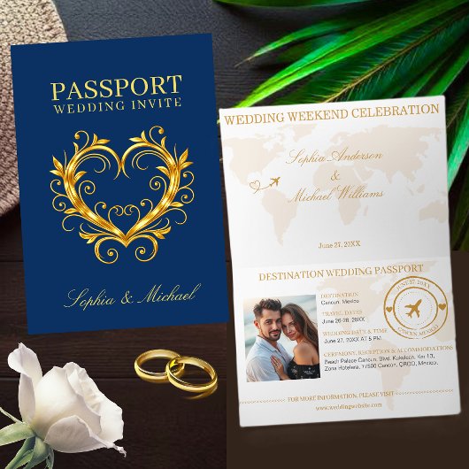 Passport Wedding Invitation-Destination Weddings Ankündigung