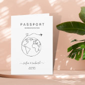 Passport World Map Modernes Minimalistisches Ziel Einladung