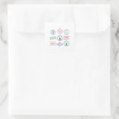 Passstempel Quadratischer Aufkleber (Tasche)