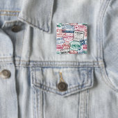 Passstempel-Süchtiger Retro-Weltreisender Button (Beispiel)