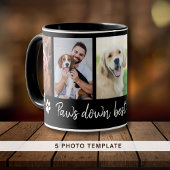 Passt den besten Hund-Vater 5 FotoCollage schwarz  Tasse
