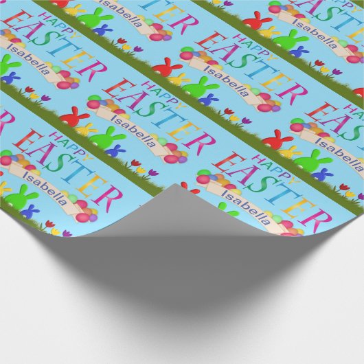 Passt glückliche Ostern an Geschenkpapier (Ecke)