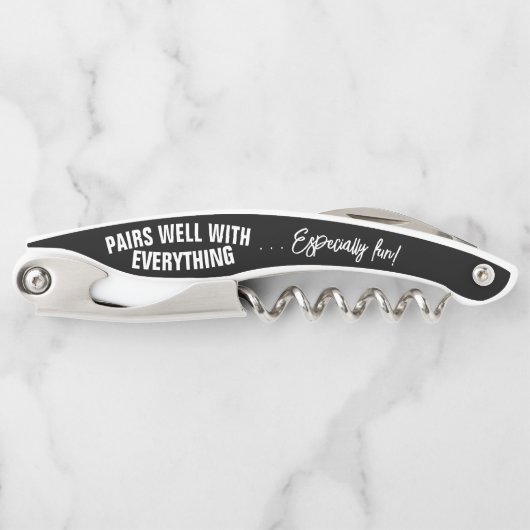 Passt gut mit allem Schwarz zusammen Kellnermesser (Vorderseite)