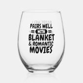 Passt gut mit Decken und deinen Lieblingsfilmen zu Weinglas Ohne Stiel (Vorderseite)