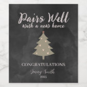 Passt gut mit einem neuen Zuhause-Realtor-Geschenk Weinetikett (Einzelnes Label)
