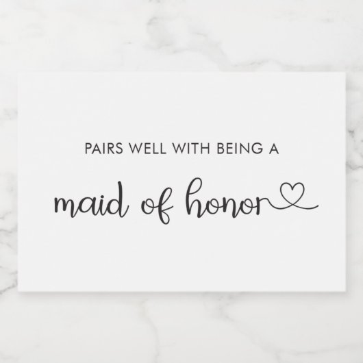 Passt gut mit Trauzeugin zusammen Schaumweinetikett (Einzelnes Label)