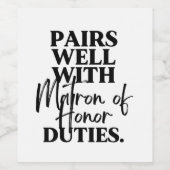 Passt gut zu dem Gütesiegel "Matron of Honties" Weinetikett (Einzelnes Label)