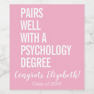 Passt gut zu einem Abschluss in Psychologie Weinetikett