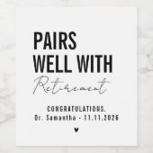 Passt gut zur Rente Weinetikett (Einzelnes Label)