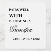 Passt gut zusammen mit dem Großeltern-Großvater Weinetikett (Einzelnes Label)