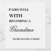 Passt gut zusammen mit dem Oma der Großeltern Weinetikett (Einzelnes Label)