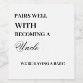 Passt gut zusammen, um ein Onkel zu werden Weinetikett (Einzelnes Label)