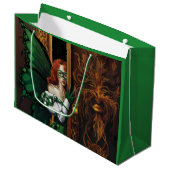 Password Fairy Green Celtic Große Geschenktüte (Vorderseite Schrägansicht)