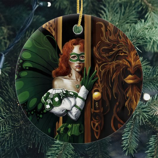 Password Fairy Green Celtic Keramikornament