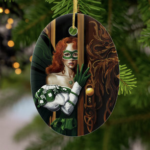 Password Fairy Green Celtic Keramikornament