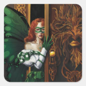 Password Fairy Green Celtic Quadratischer Aufkleber (Vorderseite)