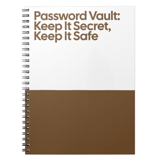 Password Vault Secret Notebook Notizblock (Vorderseite)