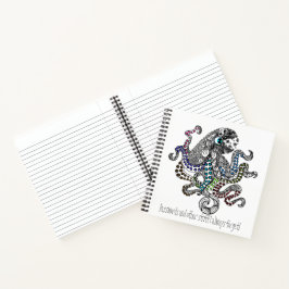 Passwort-Halter, farbiger Strichdoodle-Oktopus Notizblock