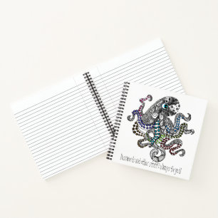 Passwort-Halter, farbiger Strichdoodle-Oktopus Notizblock