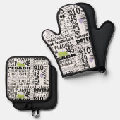 Passwort Ofenhandschuh & Topflappen-Set (Vorderseite/Rückseite)