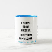Past Present Future Affirmation Zweifarbige Tasse (Mittel)