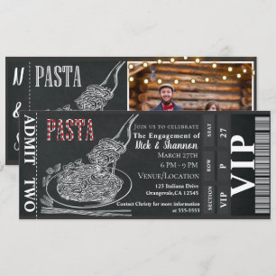 Pasta-Abend-Kreide-Verlobungsdinner-Foto-Ticket Einladung