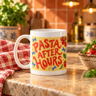 Pasta After Hours Italienisches Essen Typografie T Kaffeetasse