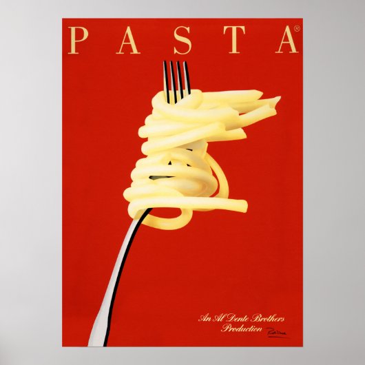 PASTA AL DENTE Razzia Italienisches Lebensmittelno Poster (Vorne)