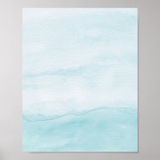 Pasta Aqua Blue Ombre Wasserfarbe Abstrakt Art Poster (Vorne)