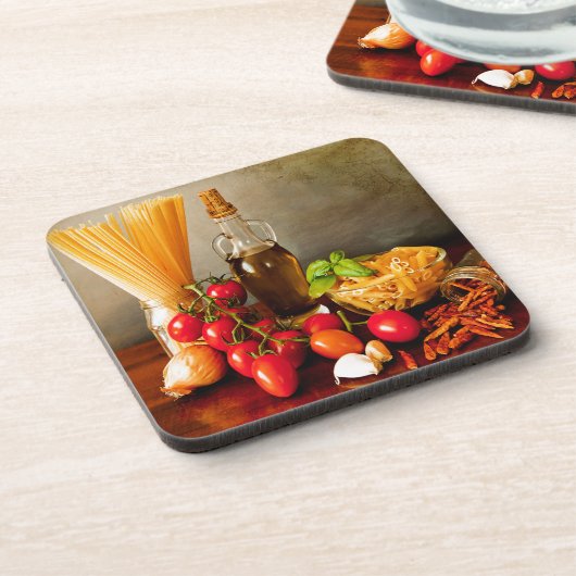 Pasta arrabbiata getränkeuntersetzer (Linke Seite)