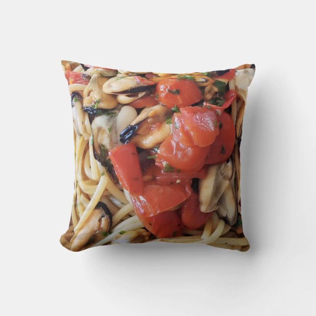 Pasta Art Throw Kissen - Italienische Küche (Vorderseite)