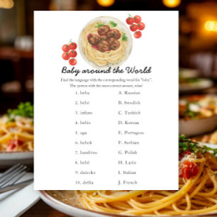 Pasta-Baby-Shower - Baby-um-die-Welt-Spiel