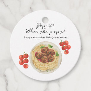 Pasta Baby Shower Pop it! Wenn sie platzt Geschenkanhänger