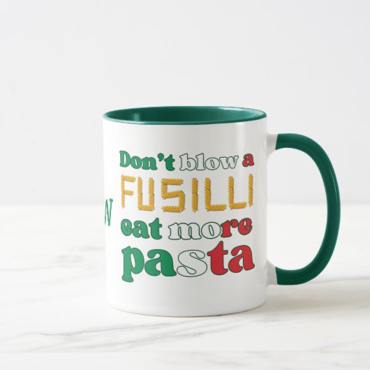 Pasta BLOW kein FUSILLI-Monogramm Italien Tasse (Rechts)