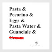 Pasta Carbonara Fensteraufkleber (Blatt)