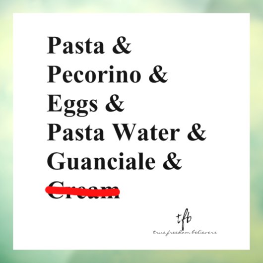 Pasta Carbonara Fensteraufkleber (Blatt 3)