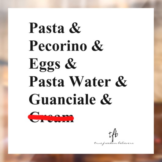 Pasta Carbonara Fensteraufkleber (Blatt 2)