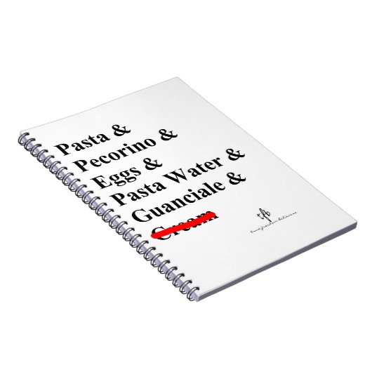 Pasta Carbonara Notizblock (Rechte Seite)