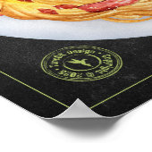 Pasta Carbonara Recipe Chalkboard Küche Poster (Ecke)