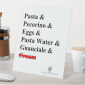 Pasta Carbonara Sockelschild (In Situ)