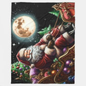 Pasta Christmas Holiday Santa Claus Sleigh Fleecedecke (Vorderseite)