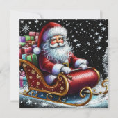 Pasta Christmas Holiday Santa Claus Sleigh Karte (Vorderseite)