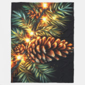 Pasta Christmas Holiday String Light Pinecone Fleecedecke (Vorderseite)