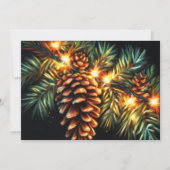 Pasta Christmas Holiday String Light Pinecone Karte (Vorderseite)