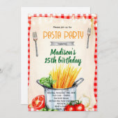 Pasta Class Party Invitation Einladung (Vorne/Hinten)